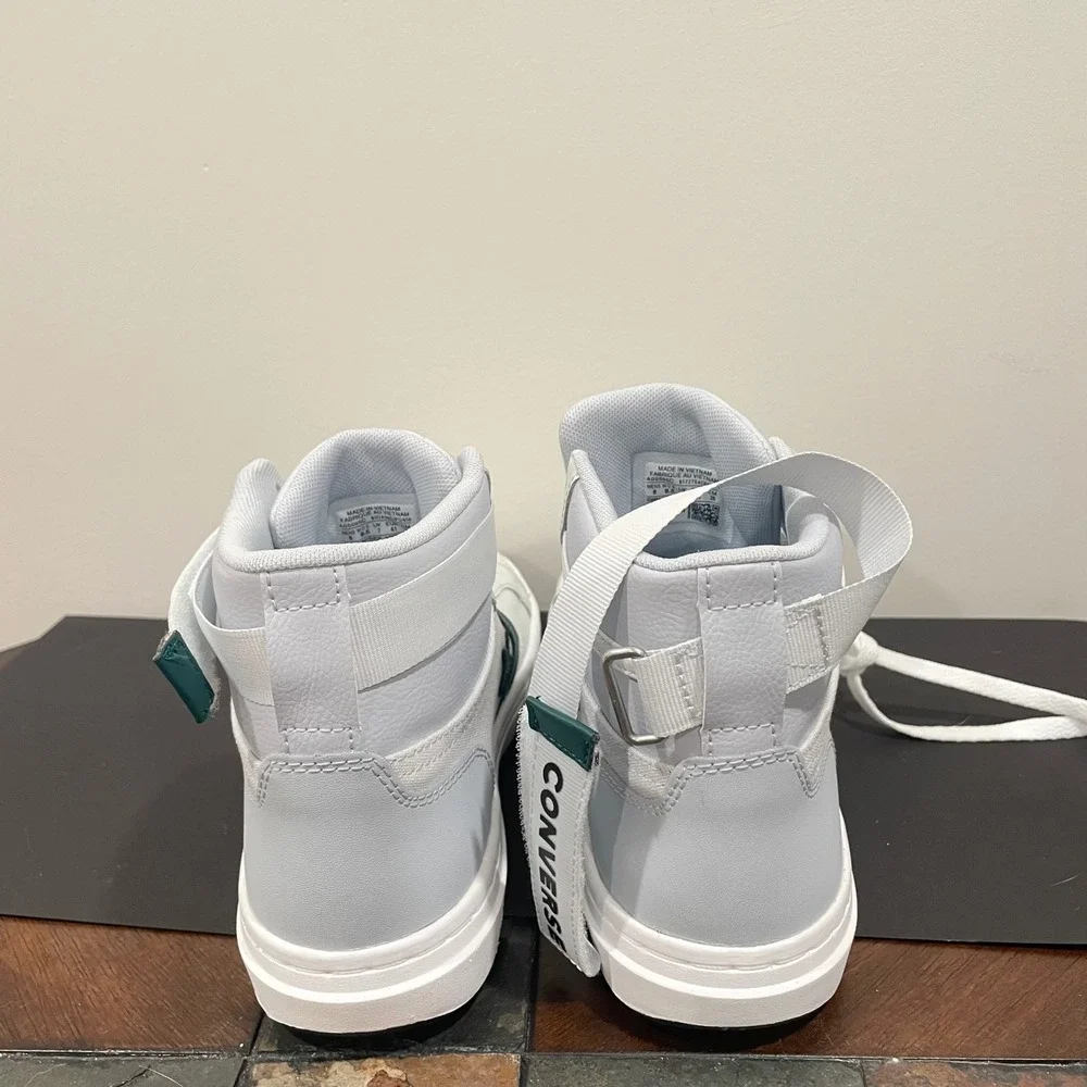 Converse Pro Blaze V2 Mid Top White Green Leather Sneakers A05595C Mens 8 Wo 9.5 - Picture 5 of 7